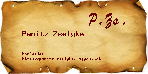 Panitz Zselyke névjegykártya
